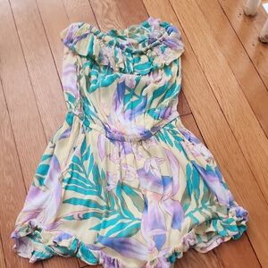 Billabong Kids Dress with Green and Purple Floral Design